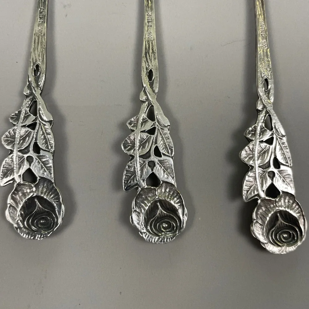 Antiko 100 Hildesheimer Rose Silver Plated Cake Server and 4 Forks Set German